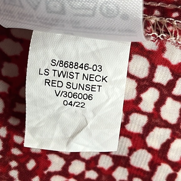 Banana Republic TWIST-NECK RED SUNSET MIDI DRESS Elegant Red and White Dress - Picture 5 of 15